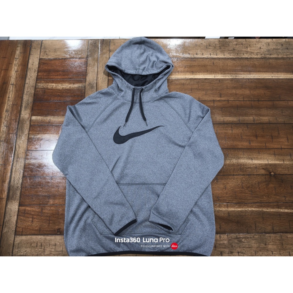 Nike Dri-FIT Womens Gray Heathered Pullover Hoodie Swoosh Logo Size Large